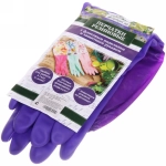 Перчатки пвх «Флора» фиолетовые 50см с флисовой подкладкой и удлиненными рукавами ДоброСад