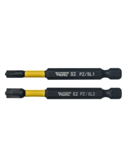 Биты для электромонтажа PZ/SL1 и PZ/SL2 70мм 2шт. S2 намагниченные WURZ 360212
