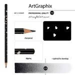 Карандаш ч/г НВ пластиковый корпус ArtGraphix Zefir "Сердечки" (BrunoVisconti)