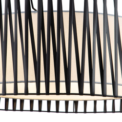 Подвесной светильник 3x60Вт E27,  металл/ткань/пвх, черный