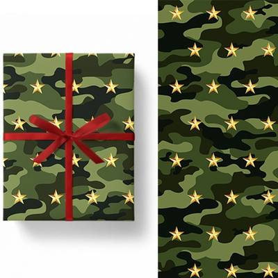 Упаковочная бумага «Милитари Звезды» 100х70см, 80 г/м²