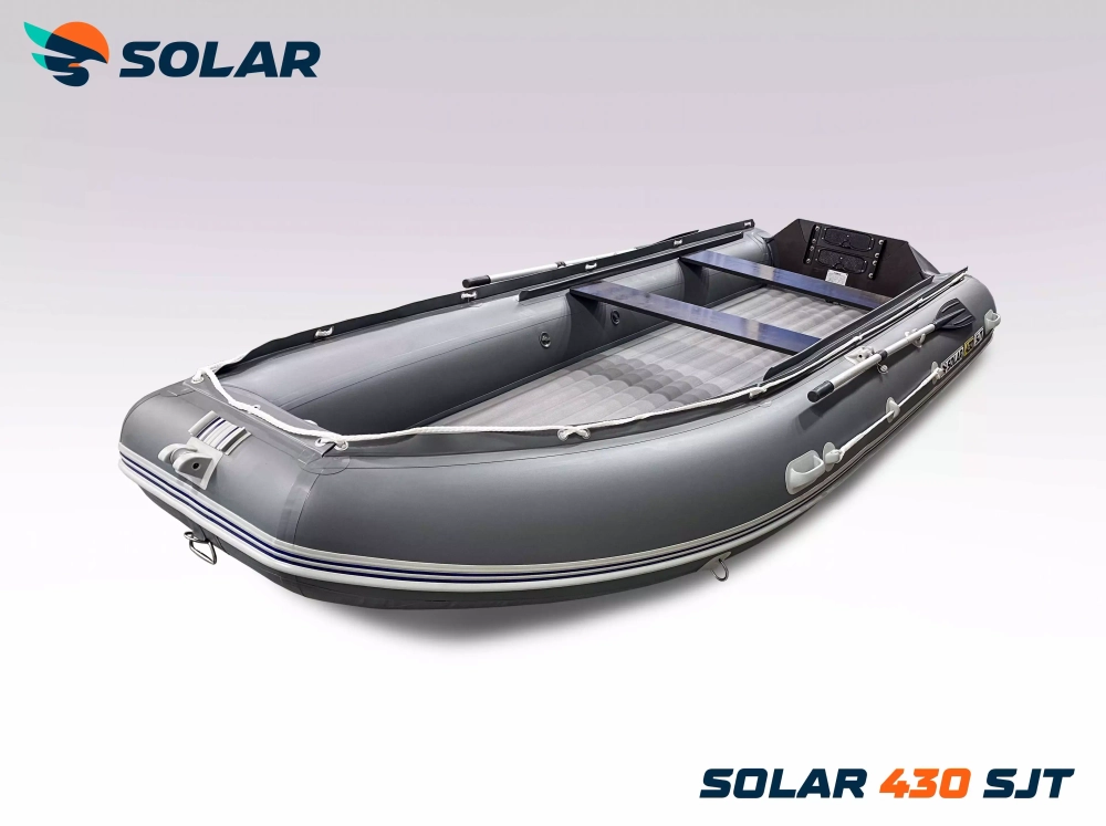 Лодка надувная моторная solar-430 super jet tunnel