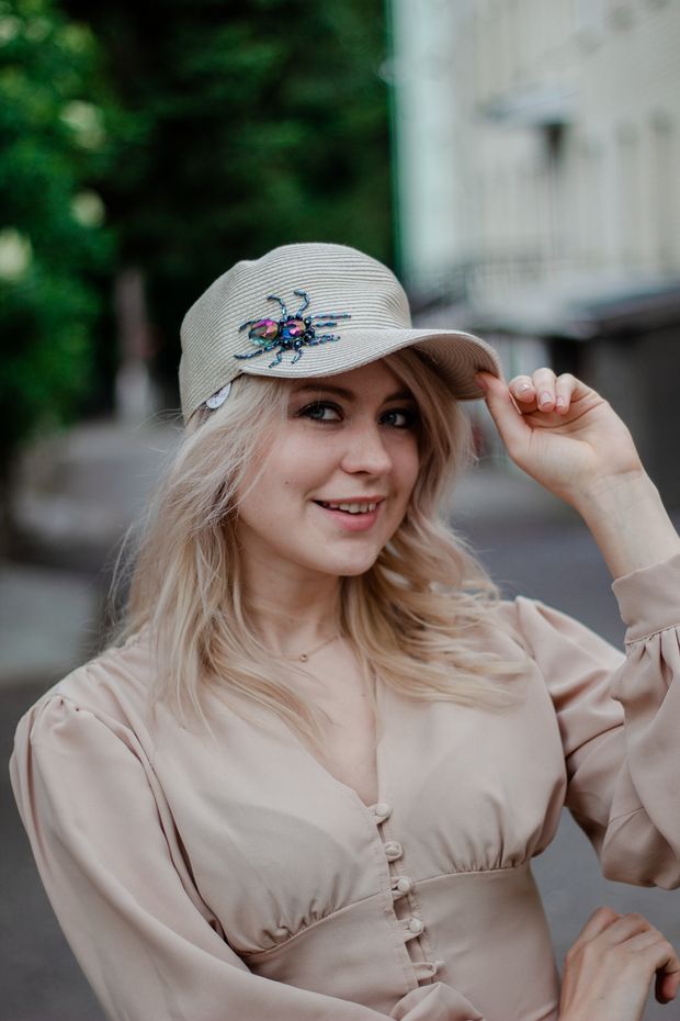 VKS-150 Кепка (Бежевый / 57-58 / 30х30х6 / б/р / Соломка/шелк / 0.3)