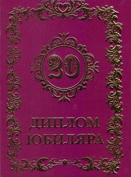 Диплом "Юбиляра 20 лет" A6