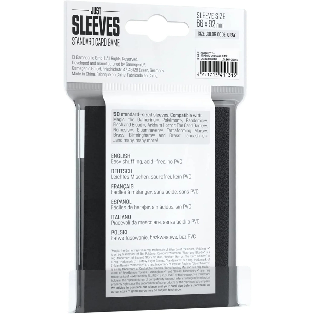 Протекторы для карт Just Sleeves Black (50)