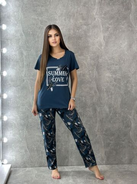 Пижама женская штаны+футболка к/р ШФ0005 норма