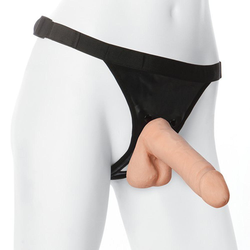 Страпон-реалистик 17,3см Doc Johnson Vac-U-Lock Ultraskyn Cock With Ultra Harness 7 Inch 1050-15-BX