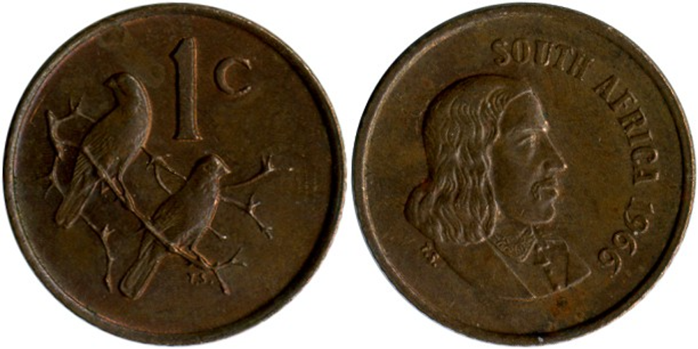 ЮАР 1 цент, 1965-1969 SOUTH AFRICA XF