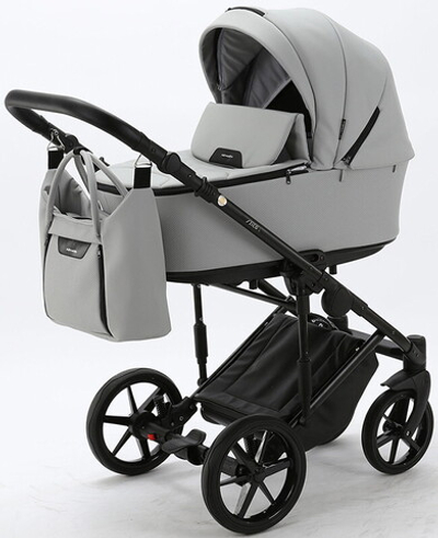 Детская коляска Adamex Zico Deluxe 2 в 1 Z-SA03 СВ.СЕР. КОЖА