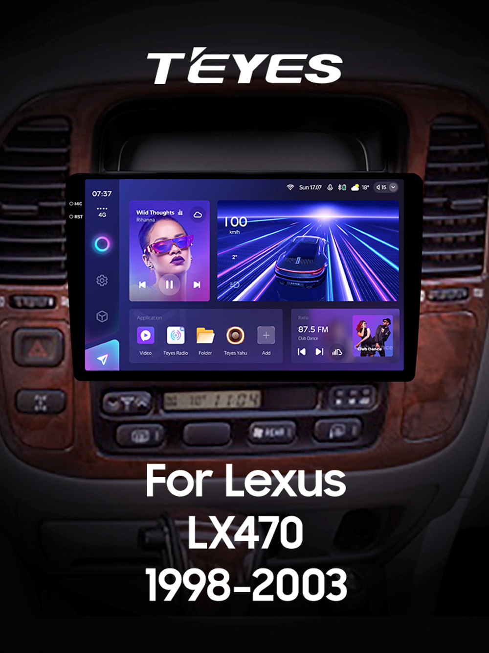 Teyes CC3 2K 10,2"для Lexus LX 470, Toyota Land Cruiser 100 1998-2003