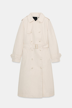 ZARA ДЛИННЫЙ С ПОЯСОМ — ZW COLLECTION, СВЕТЛО-БЕЖЕВЫЙ