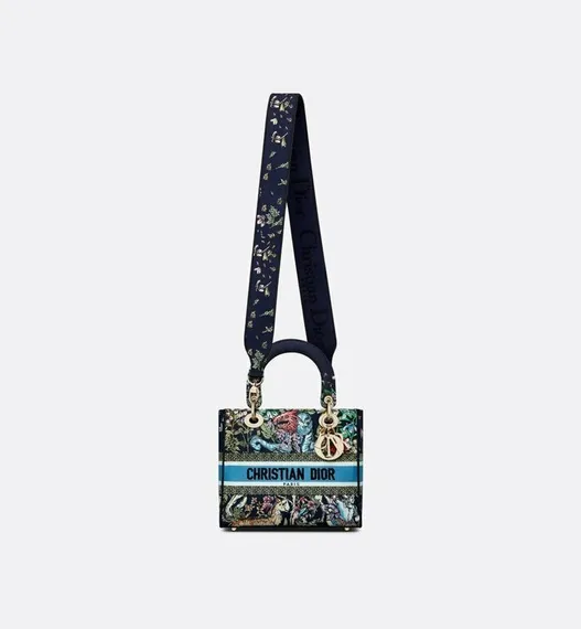 Женская сумка Dior Lady D-lite, модель среднего формата черный
