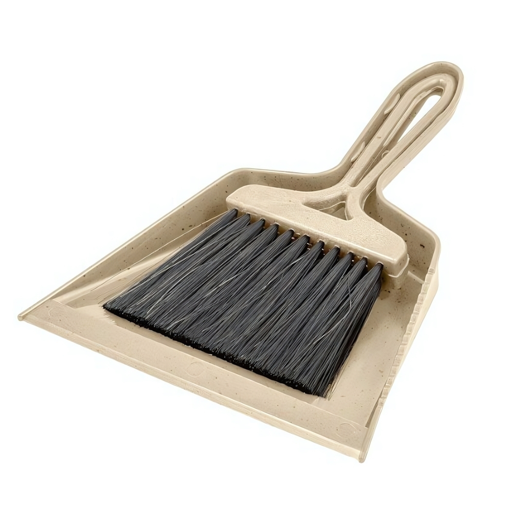 Комплект щетка-сметка "Malta" с совком, 250мм (бежевый флэк)