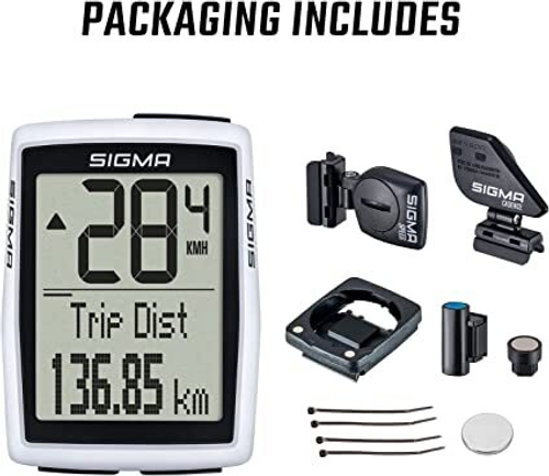 Велокомпьютер BC 12.0 WL STS CAD 12 функций, БЕСПРОВОДНОЙ с датчиком каденса, белый SIGMA NEW