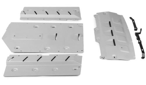 Защита радиатора, КПП и РК Rival для Rolls-Royce Cullinan (V - 6.7) 2018-н.в., штампованная, алюминий 4 мм, с крепежом, 4 части, K333.2501.1