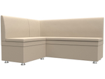 Диван кухонный угловой Уют левый угол, Бежевый, Экокожа, 28383L
