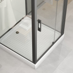Душевая кабина Niagara Standart ST100/15Q/BL/BK (100х100х200) квадрат,поддон 15см,распашная,проф.черный,без крыши,3 места