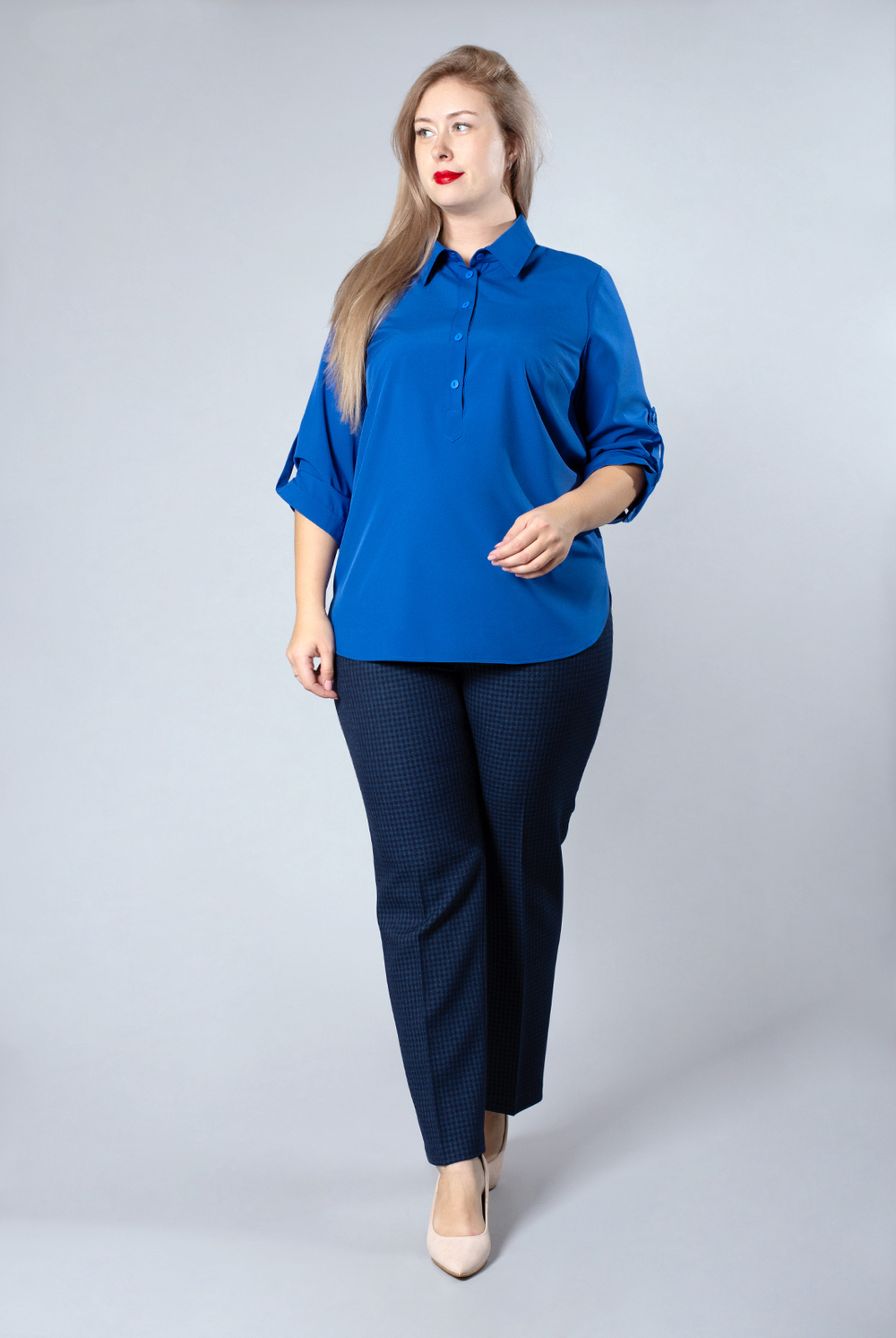 Блузка женская 1638А, василёк #86В091638А