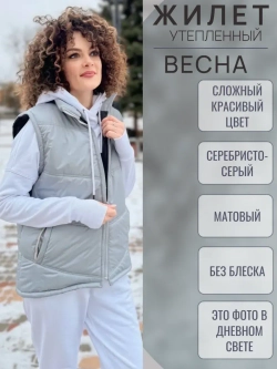 Жилет 2 утепленная Весна Серый лед