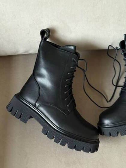 Ботинки эко кожи/натуральная шерсть