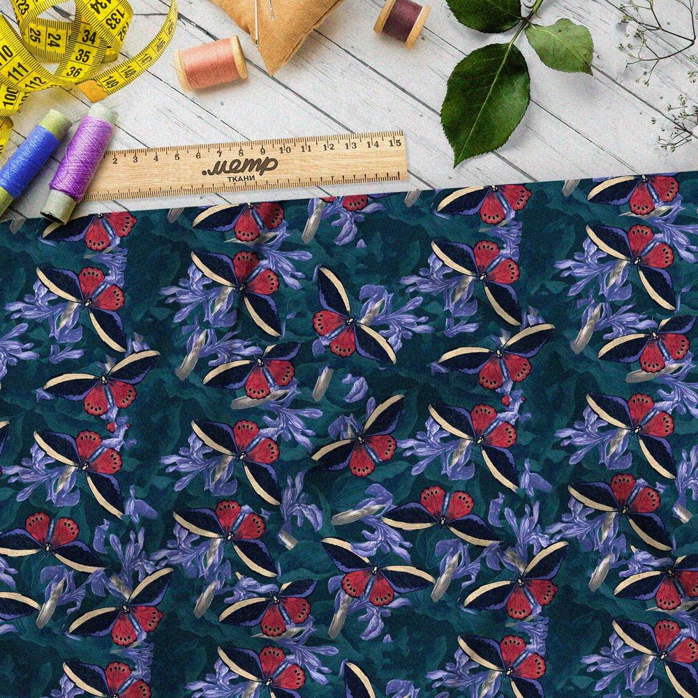 Ткань ниагара «бабочки в ночи» стиля «нуар»