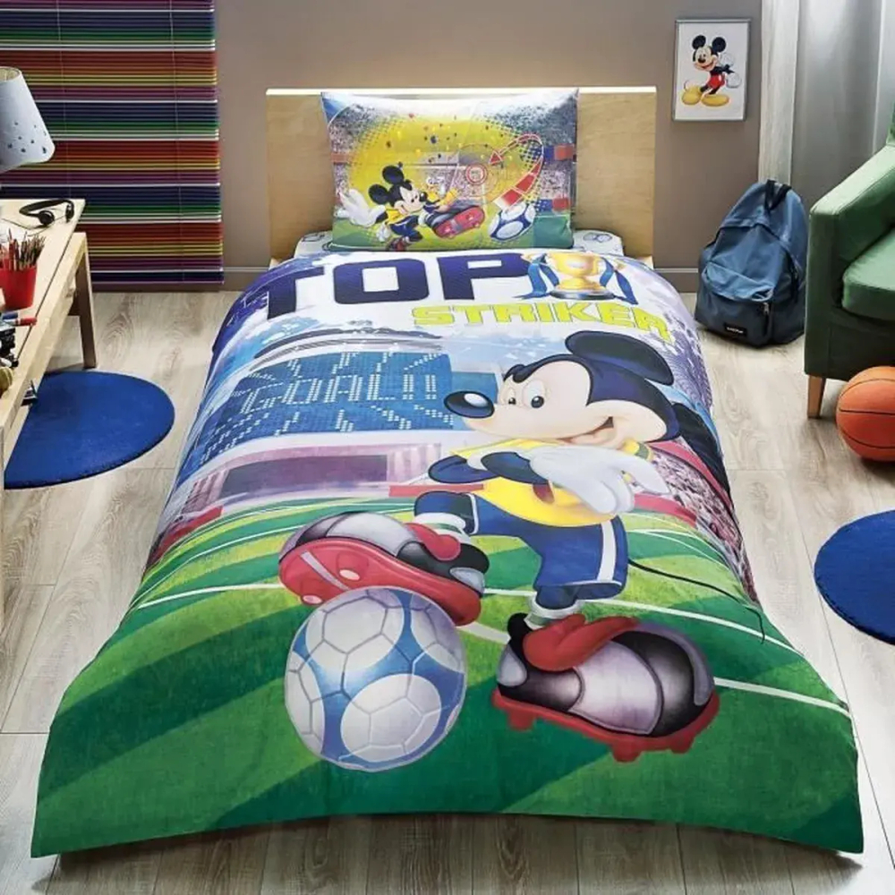 Комплект постельного белья ТАЧ Ранфорс детский "MICKEY MOUSE GOAL" (на резинке)