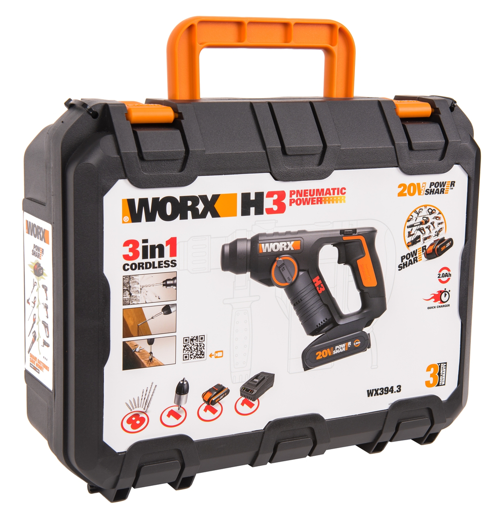 Перфоратор аккумуляторный WORX WX394.3