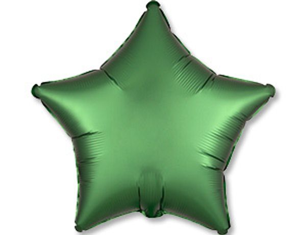 Шар звезда Сатин темно зеленый 48см