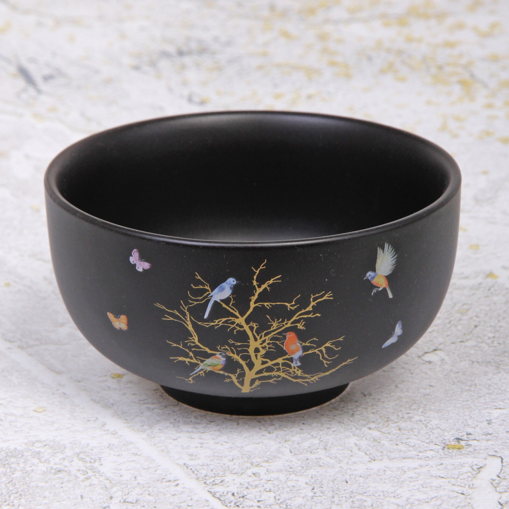 Салатник керамический «Райский сад» 11,5*6см, черный