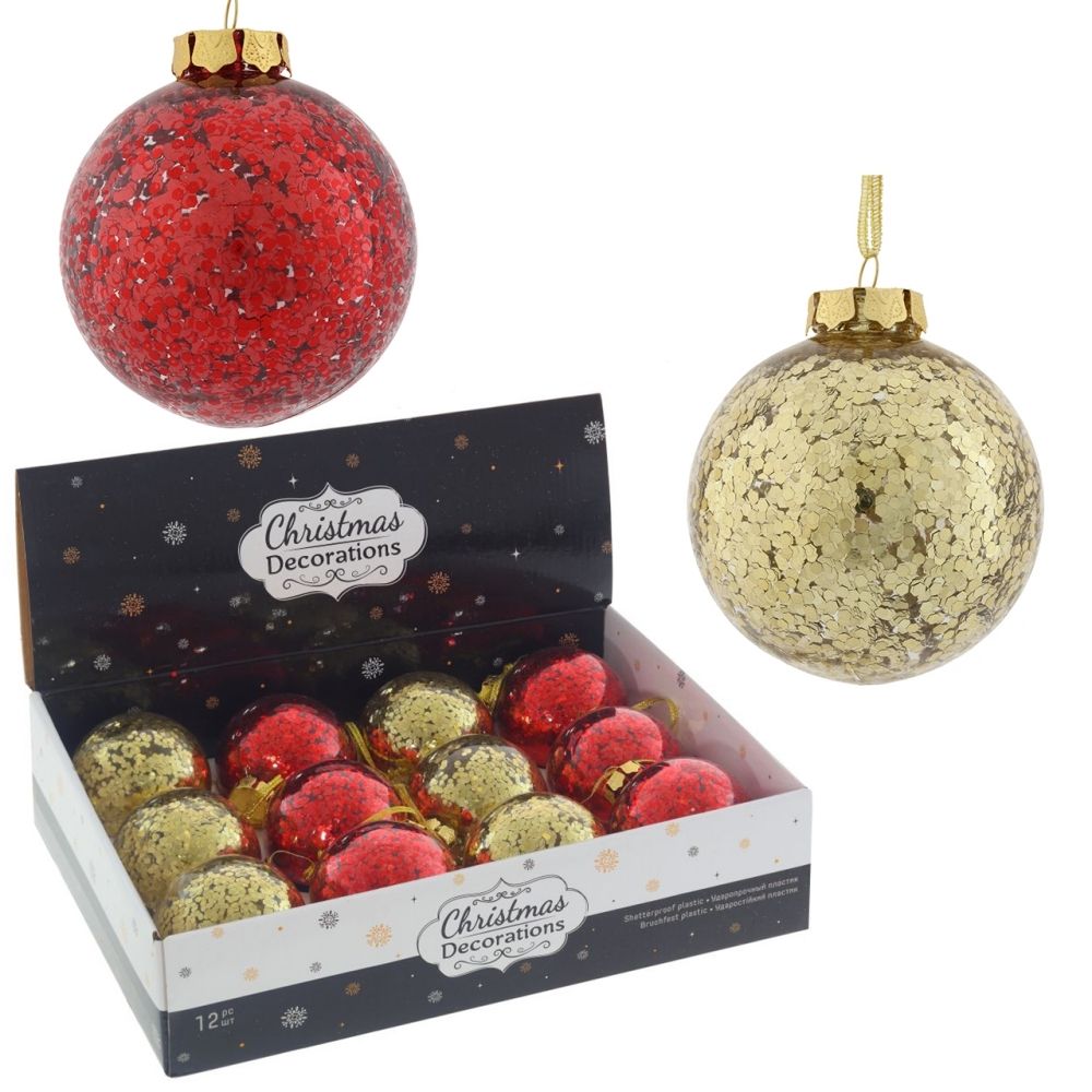 GAEM Набор из 12шт Украшение новогоднее "Шар", D 8 см, L35 W27 H9 см