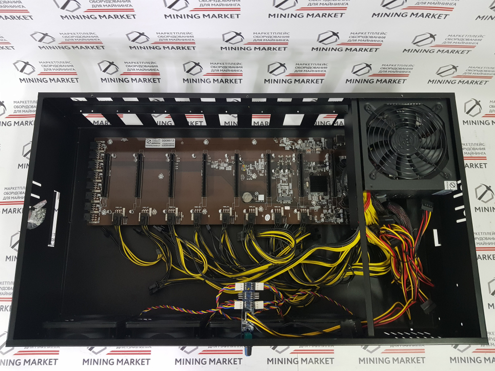 Тушка для майнинга на 8 видеокарт "S-PLUS", супертихая
