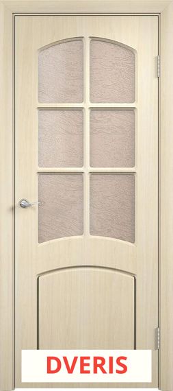 Межкомнатная дверь Кэрол ПО (Беленый Дуб/Тонированное Стекло) фабрики Верда