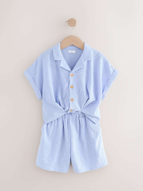 Рубашка и шорты в комплекте для девочки Next AH6-460, Голубой