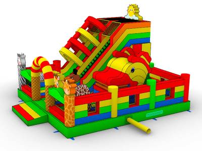 Коммерческий надувной батут «Мульти-сафари-утка» 7*6,5*5 м