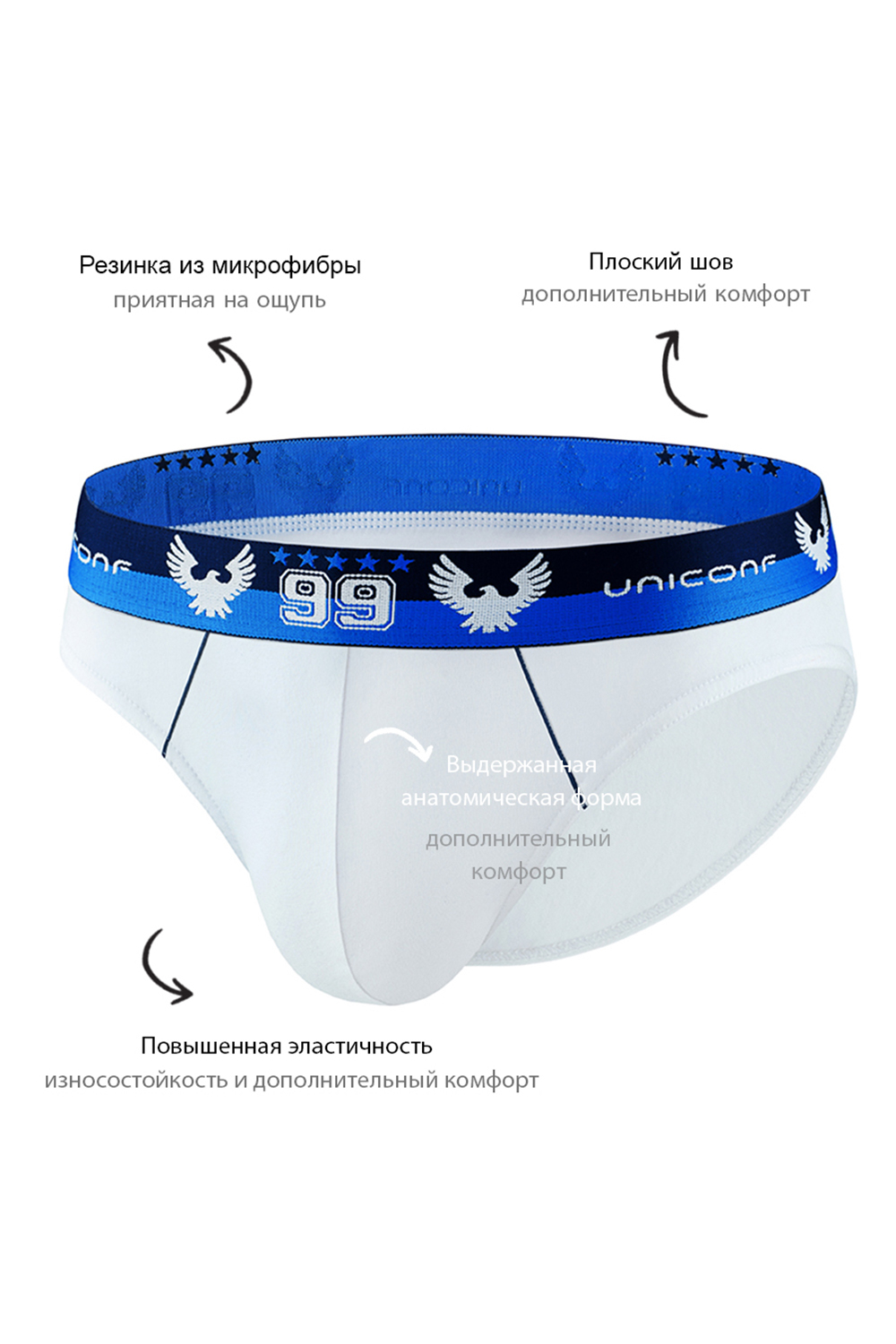 Мужские трусы PB07 Белый Uniconf