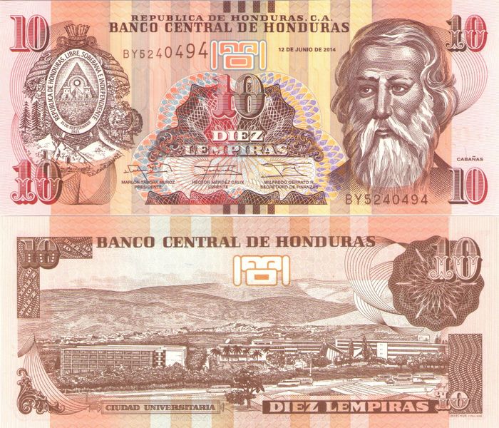 10 лемпир 2014 Гондурас