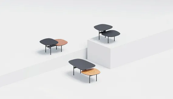 Журнальный столик Step L, дуб/черный ясень