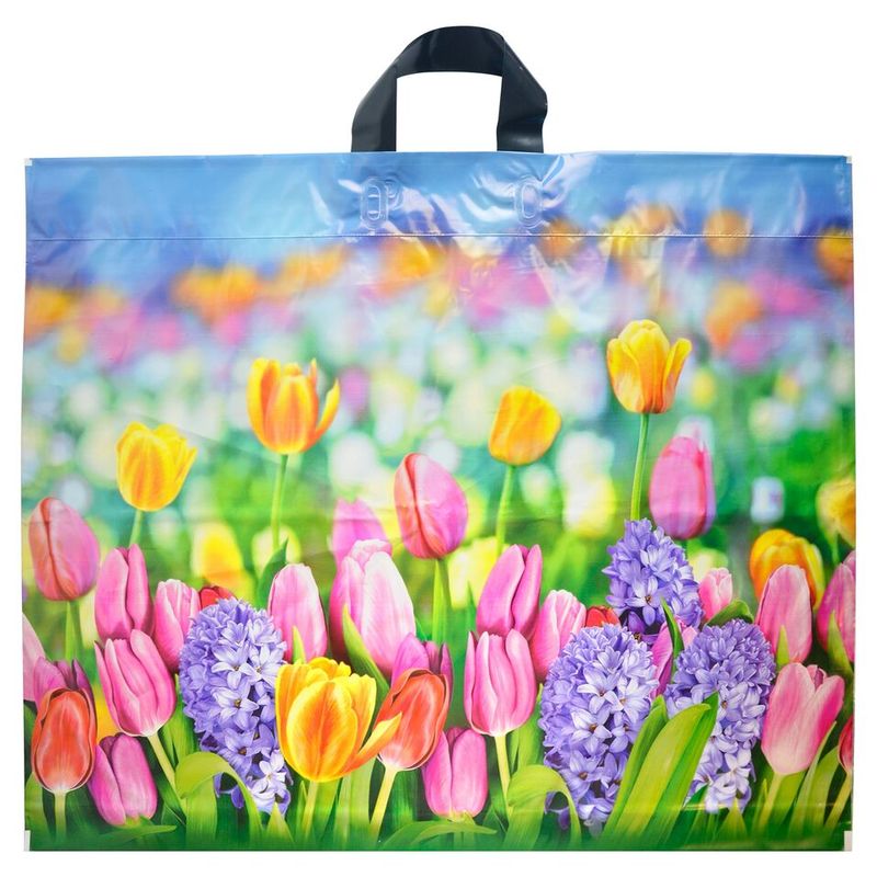 Пакет петлевая ручка Россия 60*50 см 70 мкм ПВД Цветочный базар  1 шт 250 шт/кор