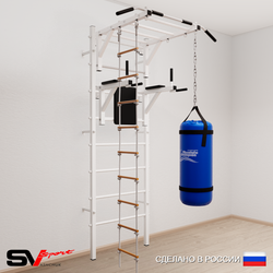 Шведская стенка Sv Sport усиленная 6421 (Турник рукоход/Брусья/Лестница/Цепь/Мешок 15кг)