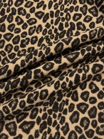 Шерсть мериноса с кашемиром пальтовая Luigi Ricceri светло-коричневая с анималистичным принтом