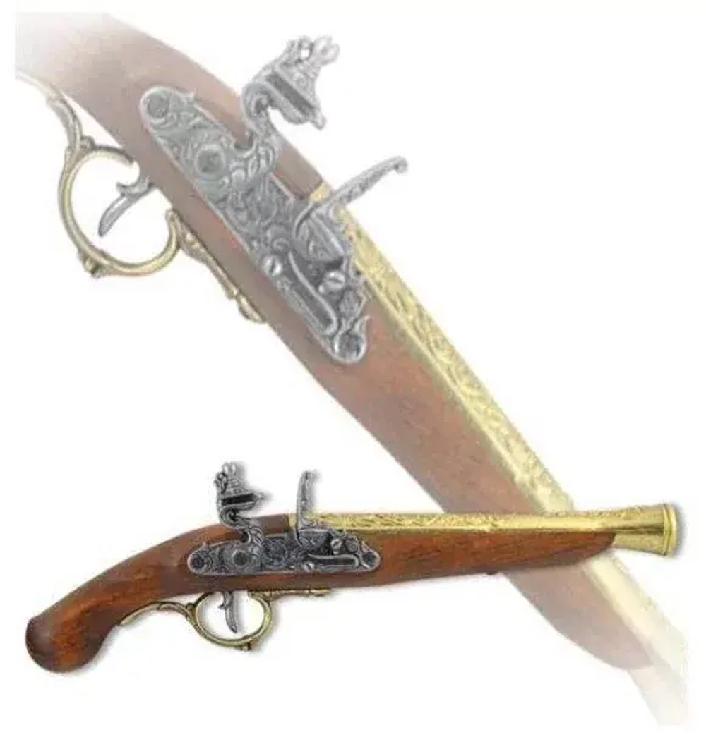 Декоративный пистоль немецкий, 17 век, латунь DE-1260-L