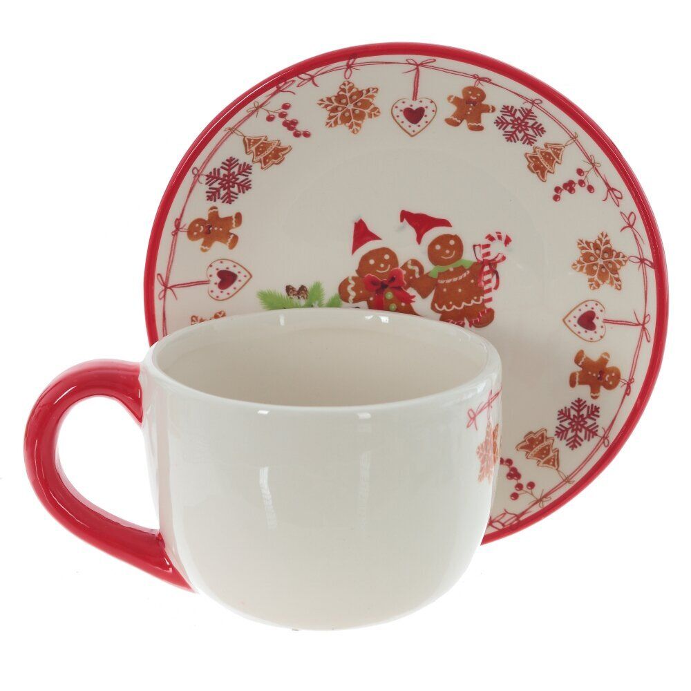 GAEM Чашка с блюдцем "Пряничное настроение", 400 мл, L16 W16 H8,5 см