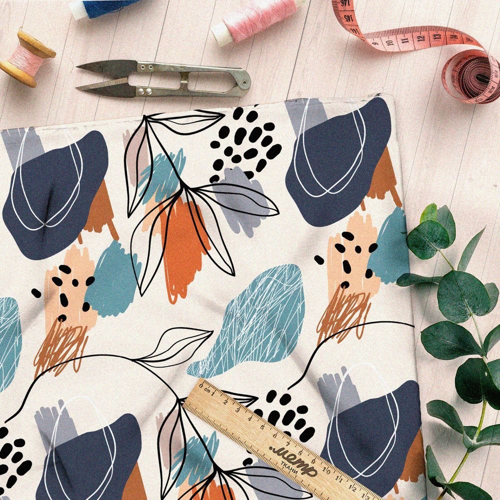 Ткань оксфорд 210 цветочный контур