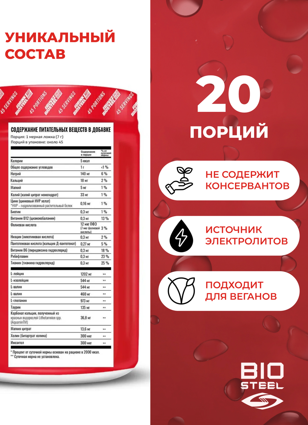 Комплект Biosteel: Изотоник Арбуз 315 г, протеин Ваниль 1 800 г, Ягодное Ассорти 140 г и шейкер 700мл