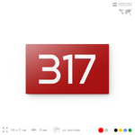 Номер на дверь 317, табличка на дверь для офиса, квартиры, кабинета, аудитории, склада, красная 120х70 мм, Айдентика Технолоджи