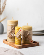 Свечи из натуральной медовой вощины (3 штуки) HoneyForYou в подарочной упаковке