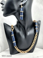 HMG 1334 Синий Колье с кожей арт. 2500