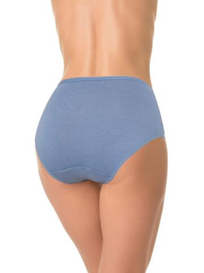 Трусы с высокой линией талии и кружевными вставками (Размер: XL) (Цвет: грязно-синий)