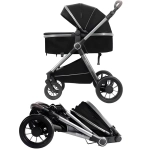 Детская коляска-трансформер Luxmom A4 3в1 (черный)