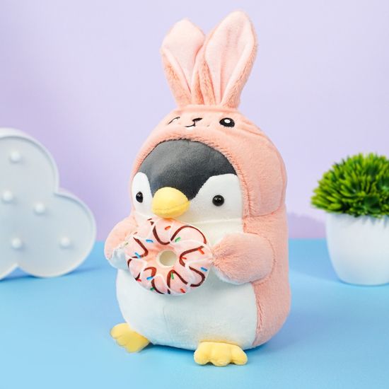Мягкая игрушка "Пингвин в костюме зайки" 23 см